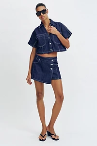 JUPE-PANTALON Z1975 EN JEAN CROISÉE