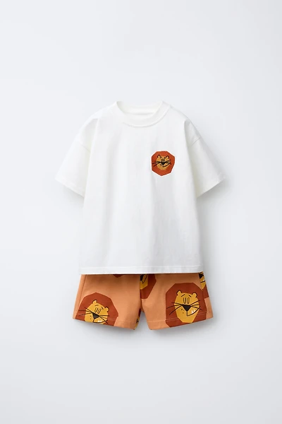 LIONS T-SHIRT AND BERMUDA SET