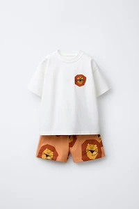LIONS T-SHIRT AND BERMUDA SET