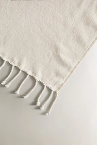 FRINGED COTTON BEACH TOWEL