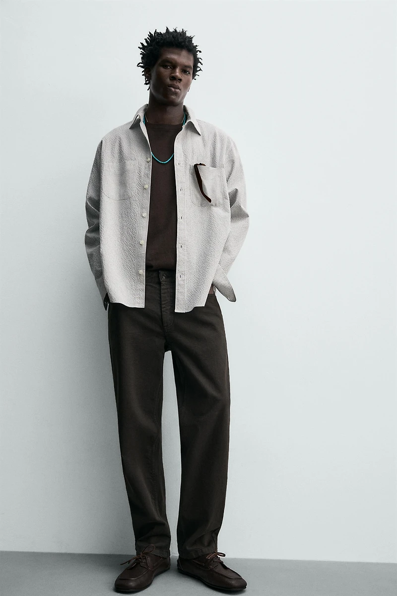 CHEMISE À CARREAUX TEXTURÉE