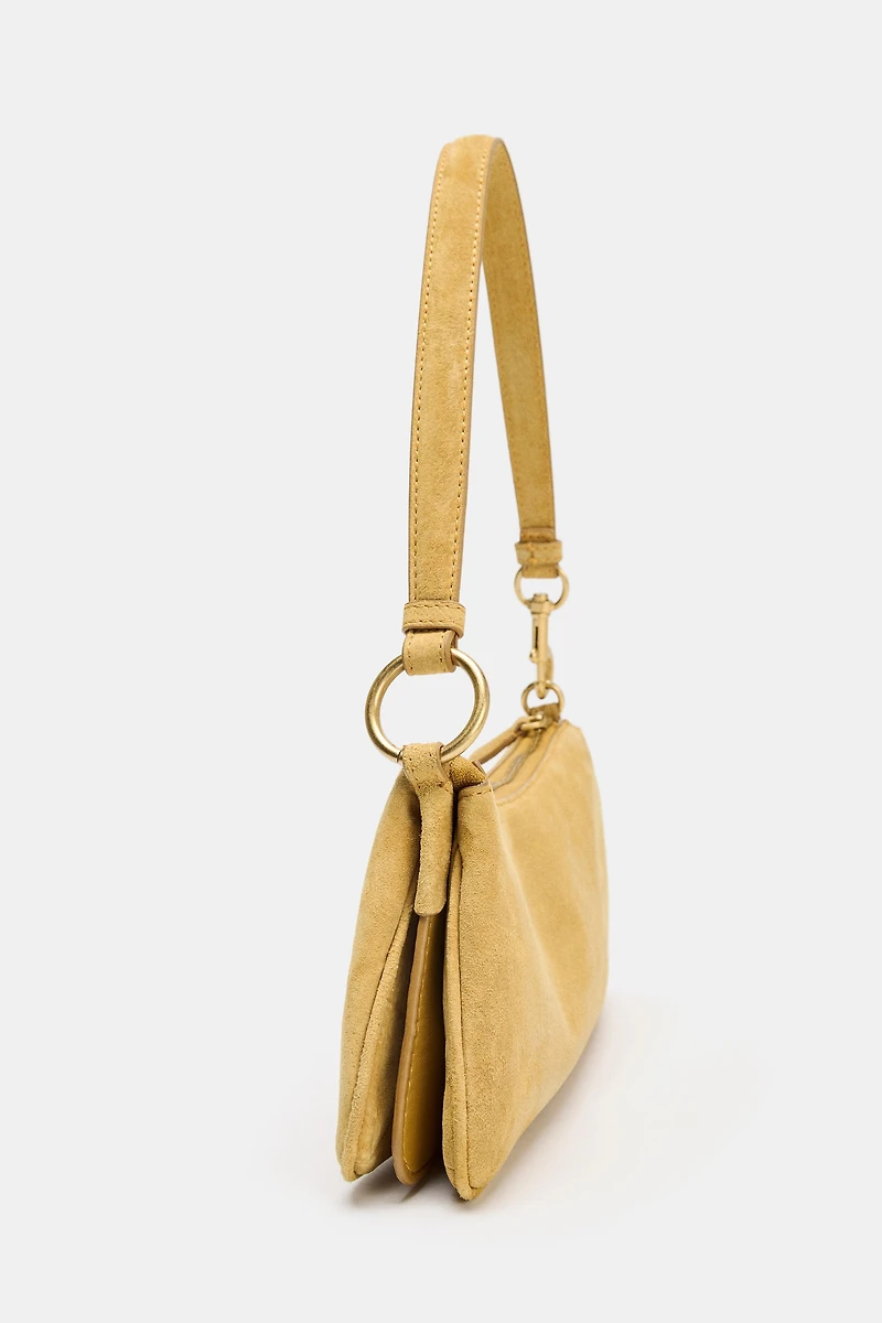 SPLIT LEATHER SHOULDER BAG