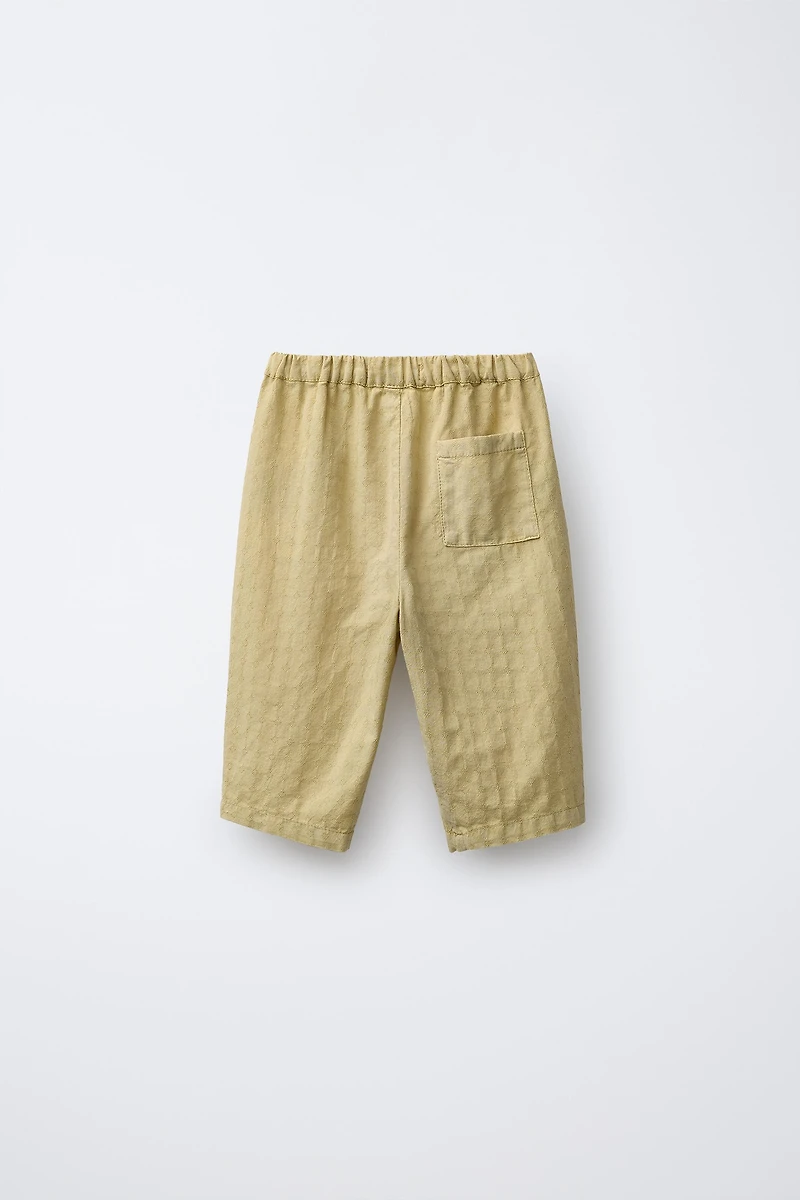 EMBROIDERED STRAIGHT LEG PANTS