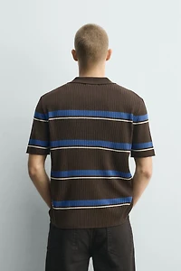 JACQUARD STRIPED KNIT POLO