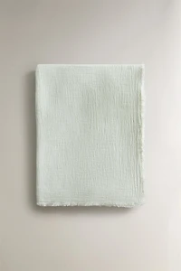 COTTON BLANKET WITH FRINGING