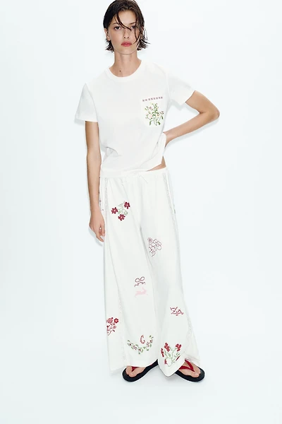 EMBROIDERED LONG PANTS
