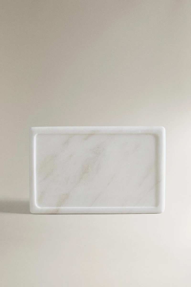 WHITE MARBLE BATHROOM TRAY
