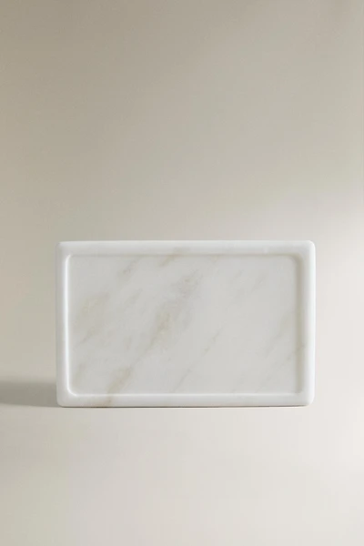 WHITE MARBLE BATHROOM TRAY