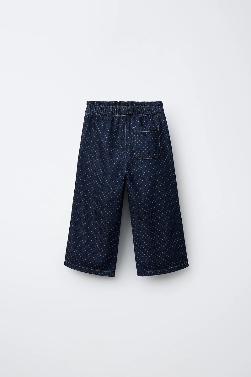 POLKA DOT WIDE LEG JEANS