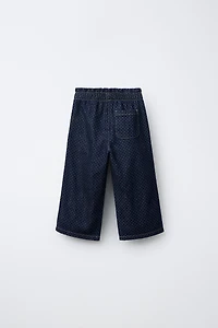 POLKA DOT WIDE LEG JEANS