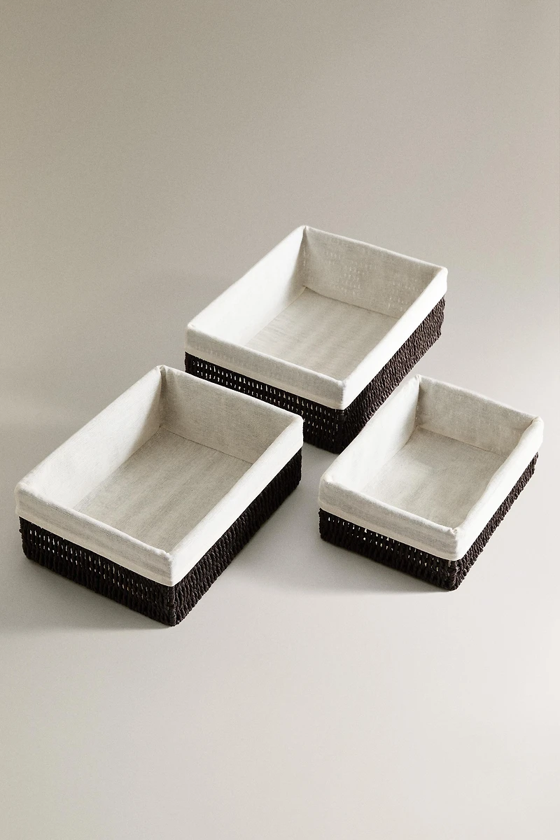 RECTANGULAR FABRIC INTERIOR BASKET