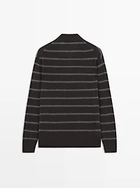 Pull polo en maille à rayures