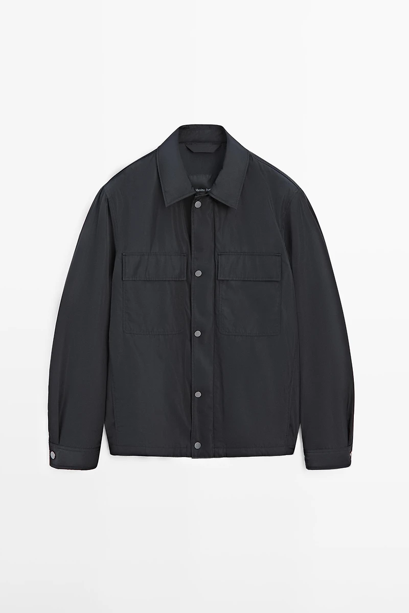 Water-repellent overshirt with pockets