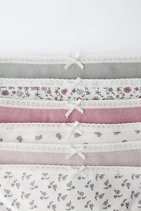 2-6 YEARS/ SIX-PACK OF FLORAL UNDERWEAR