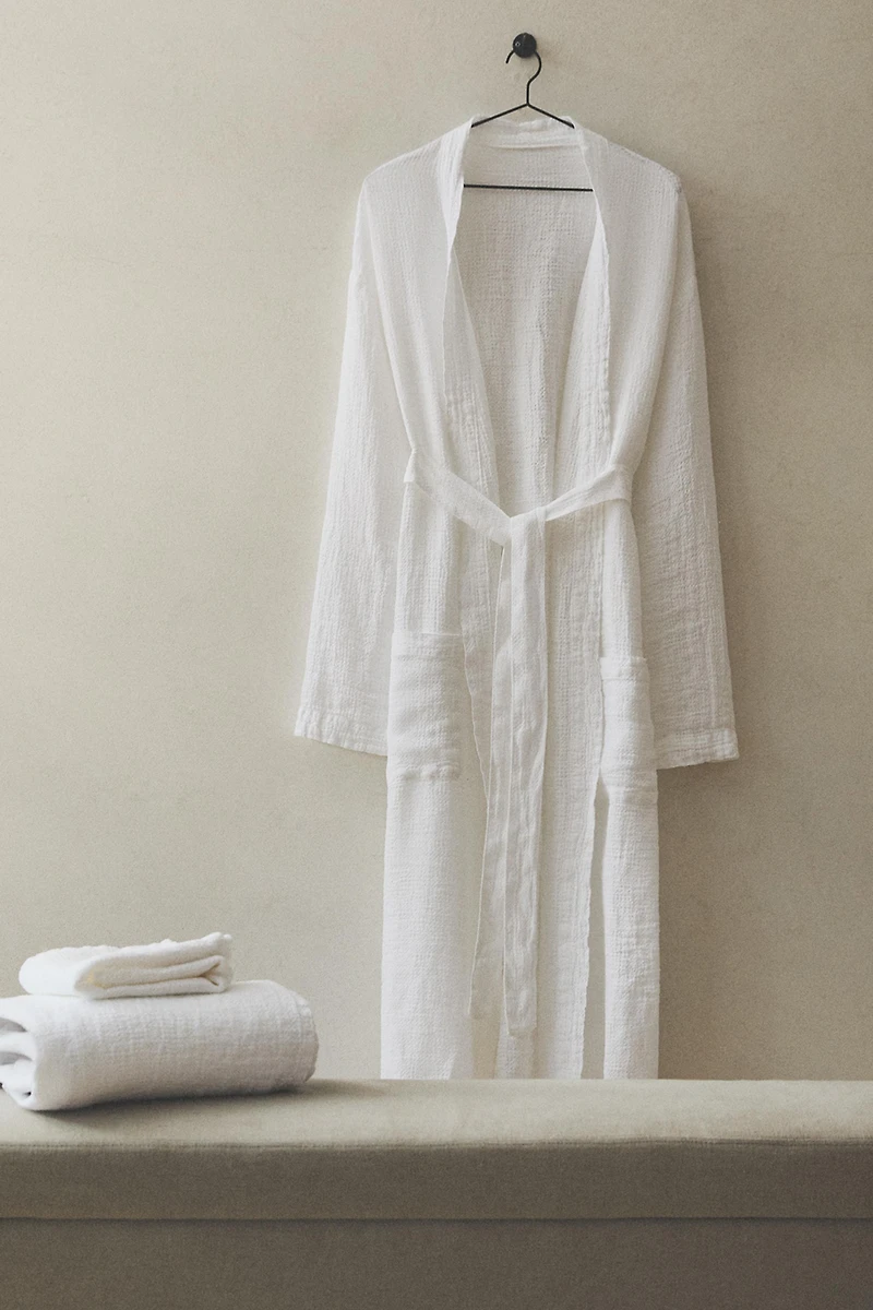 PEIGNOIR LIN WAFFLE