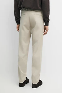 Cotton blend slim fit pants