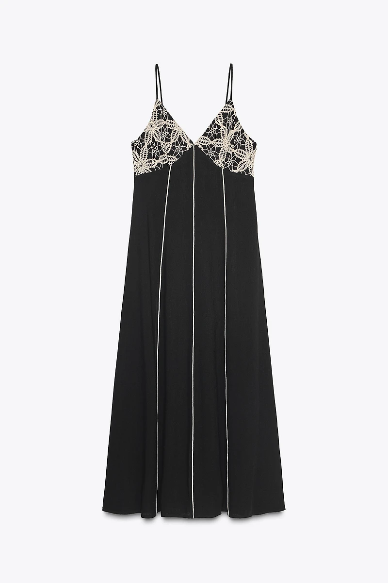 EMBROIDERED MIDI DRESS