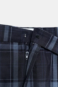 ZW COLLECTION PLAID WIDE LEG PANTS