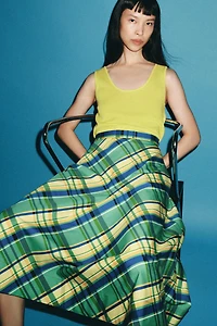 ZW COLLECTION PLAID MIDI SKIRT