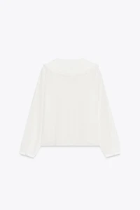EMBROIDERED PETER PAN COLLAR SHIRT
