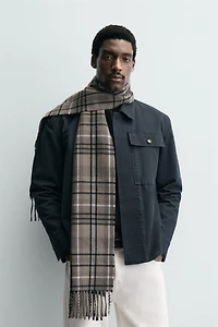 COMBINED PLAID SCARF