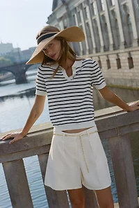 CONTRAST BAND BRAIDED VISOR