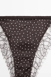 Polka dot briefs with lace detail