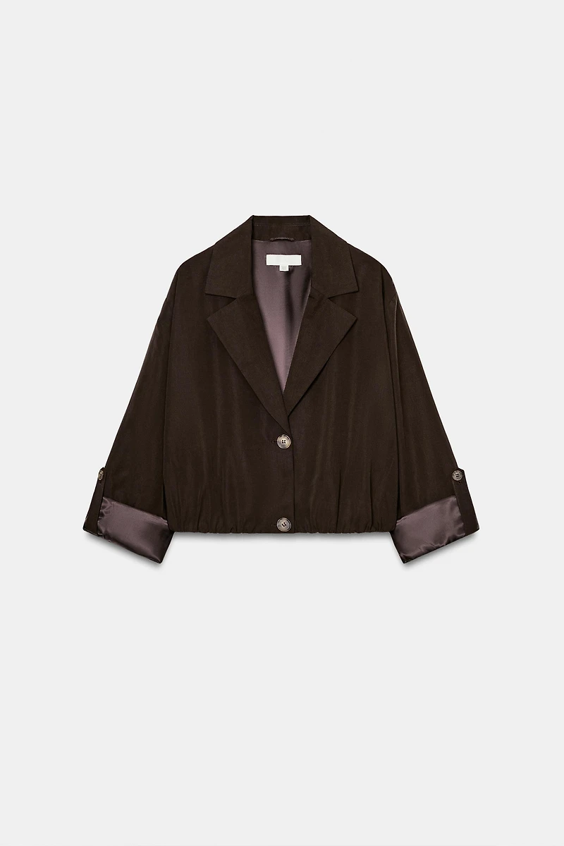 ELASTIC HEM CROPPED JACKET