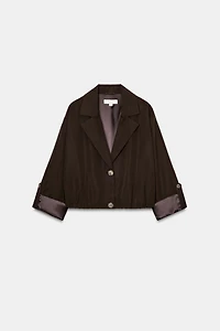 ELASTIC HEM CROPPED JACKET