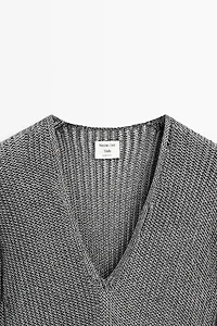 Long metallic knit dress - STUDIO