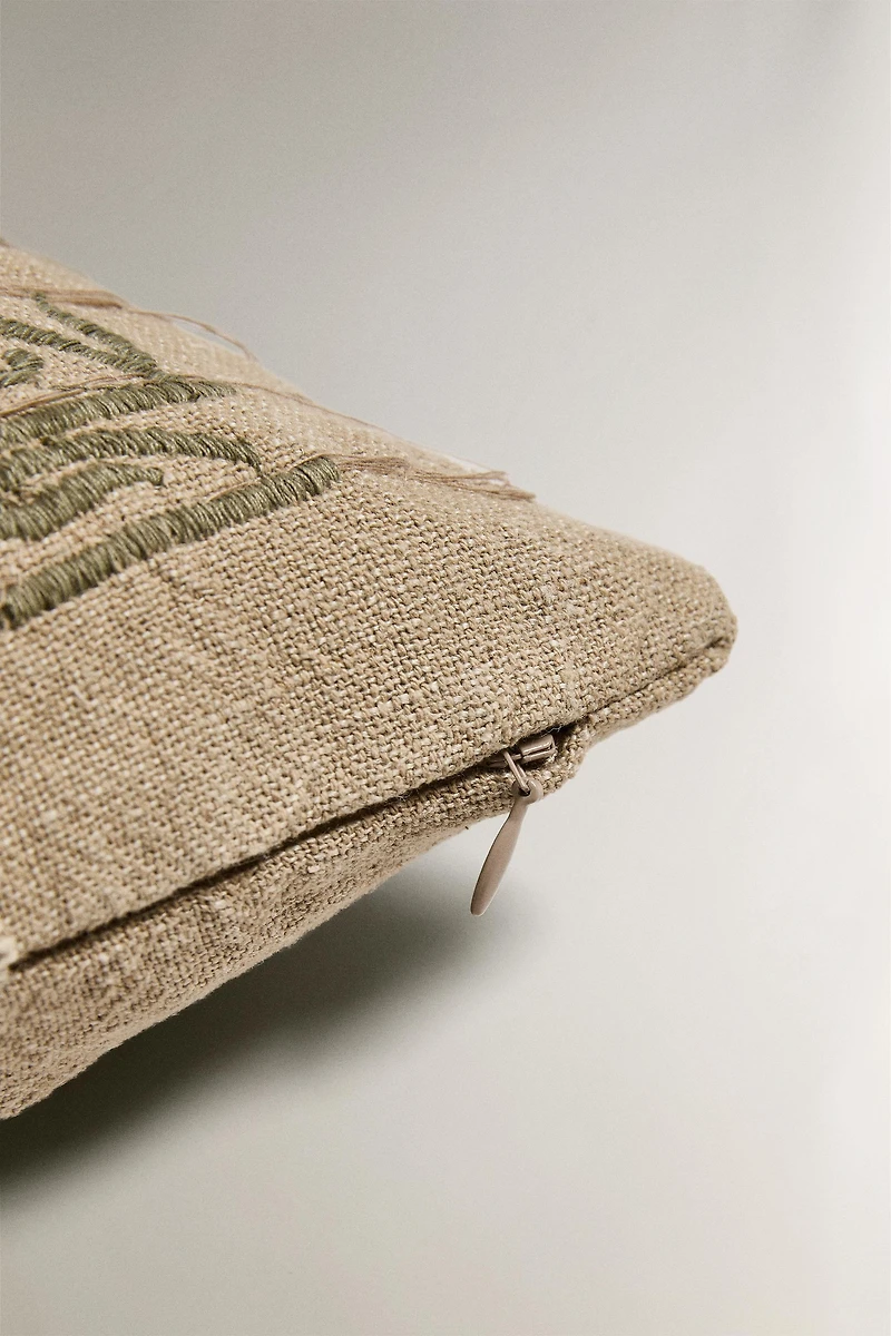 EMBROIDERED THROW PILLOW COVER