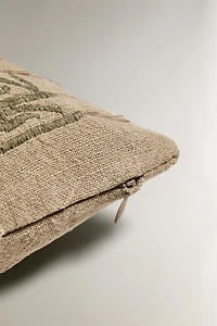 EMBROIDERED THROW PILLOW COVER