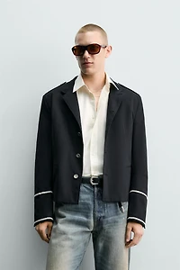 CONTRAST CROPPED FIT JACKET