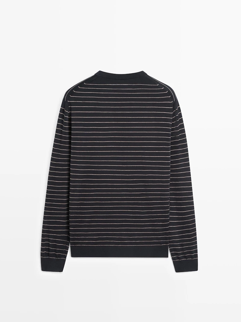 Pull rayé manches longues