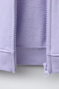 HEART PRINT ZIP-UP SWEATSHIRT