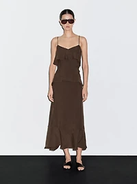Robe longue à volants