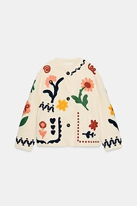 100% COTTON EMBROIDERED FLORAL JACKET