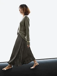 Long flowing pleated skirt