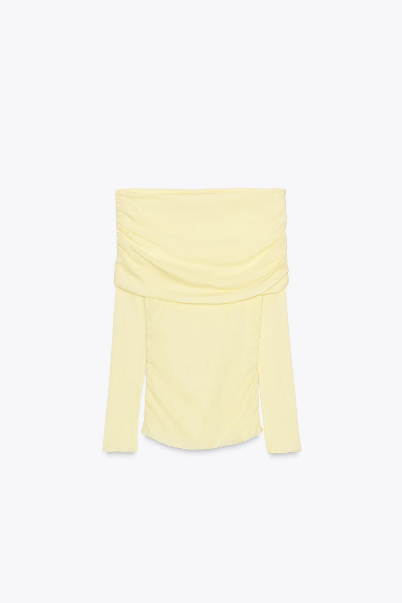 STRAPLESS RUCHED TOP