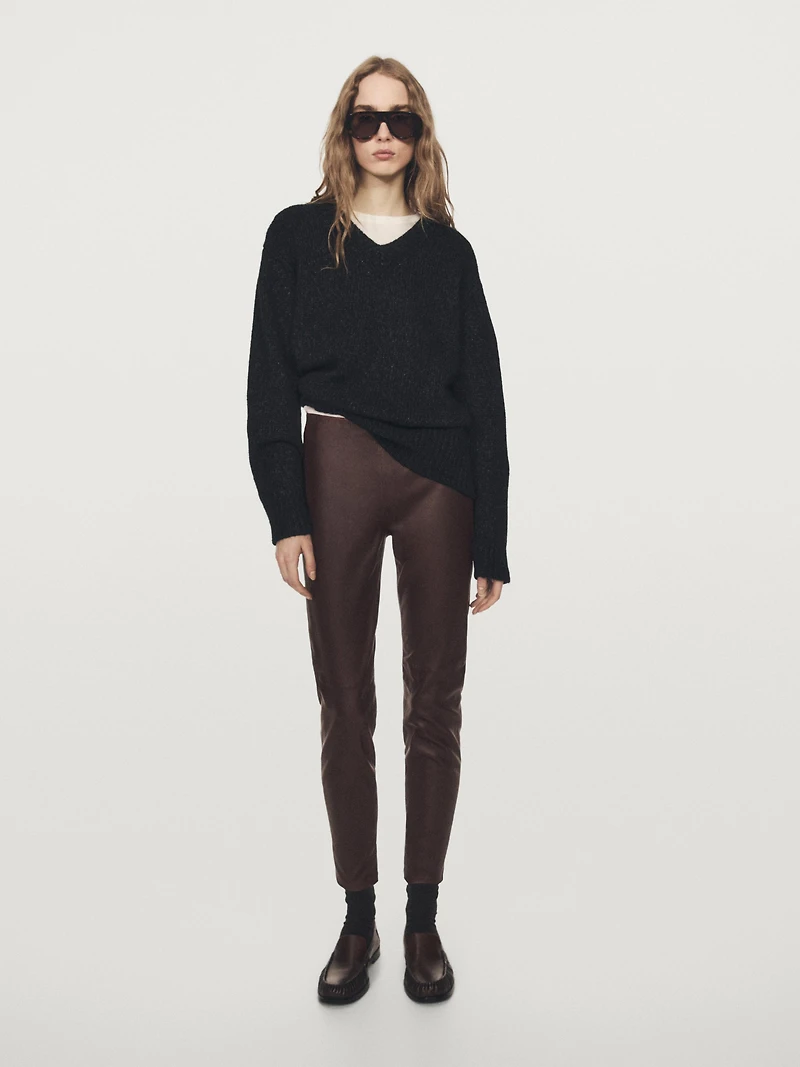 Nappa leather leggings
