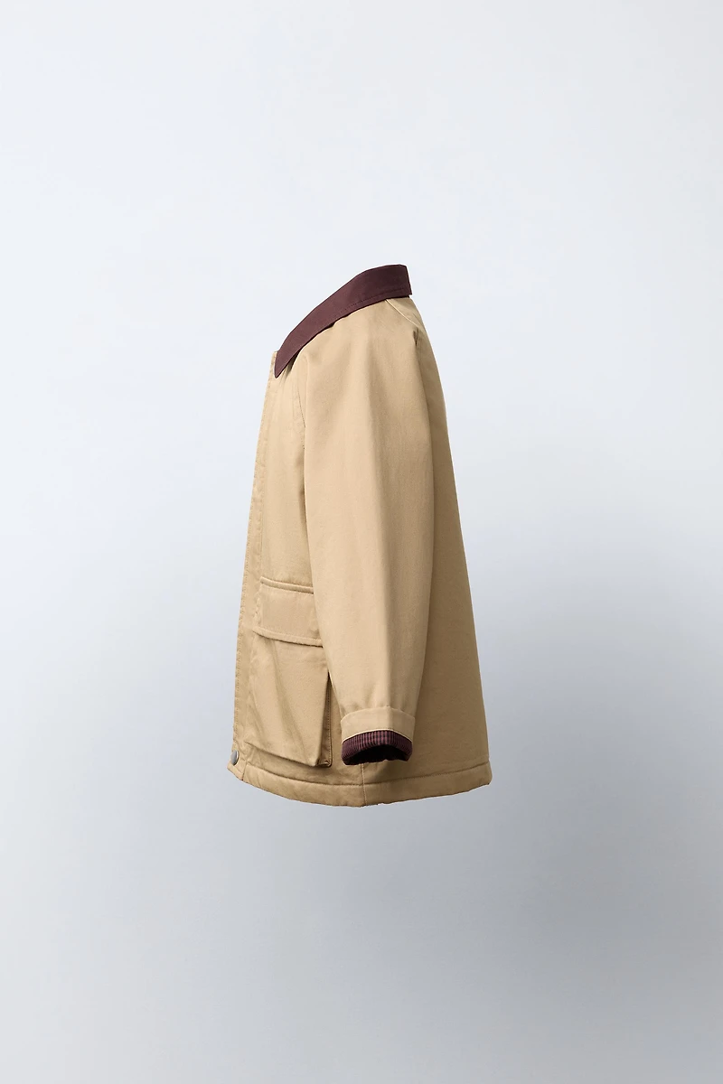 CONTRASTING COLLAR JACKET