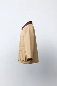 CONTRASTING COLLAR JACKET