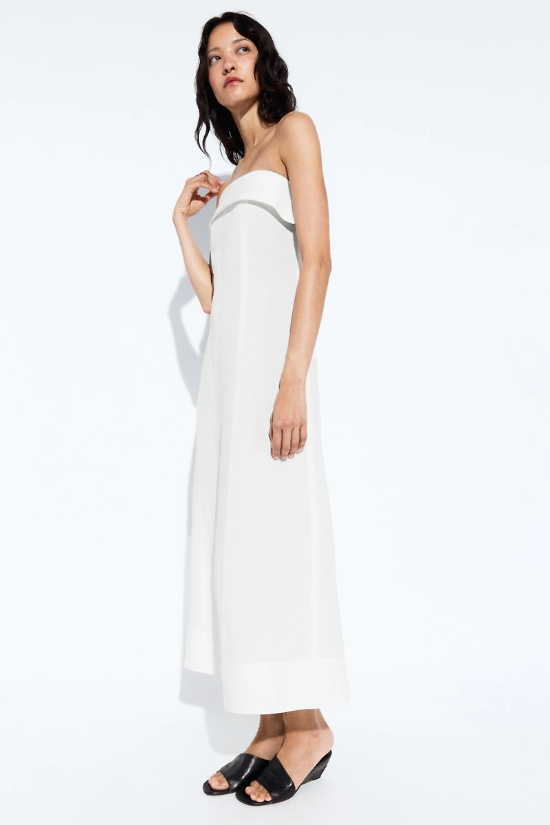 Robe midi bustier en lin