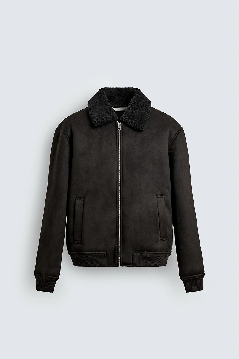 COMBINED FAUX SUEDE JACKET