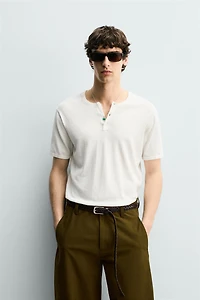 KNIT HENLEY SHIRT