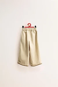 ZARA TIMELESS - PANTALON AVEC LIN BAS CONTRASTÉ