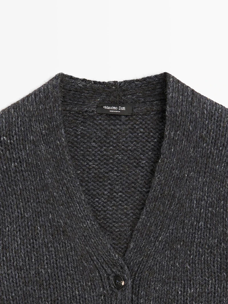 Wool blend V-neck cardigan