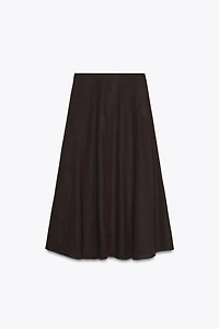 LINEN MIDI SKIRT