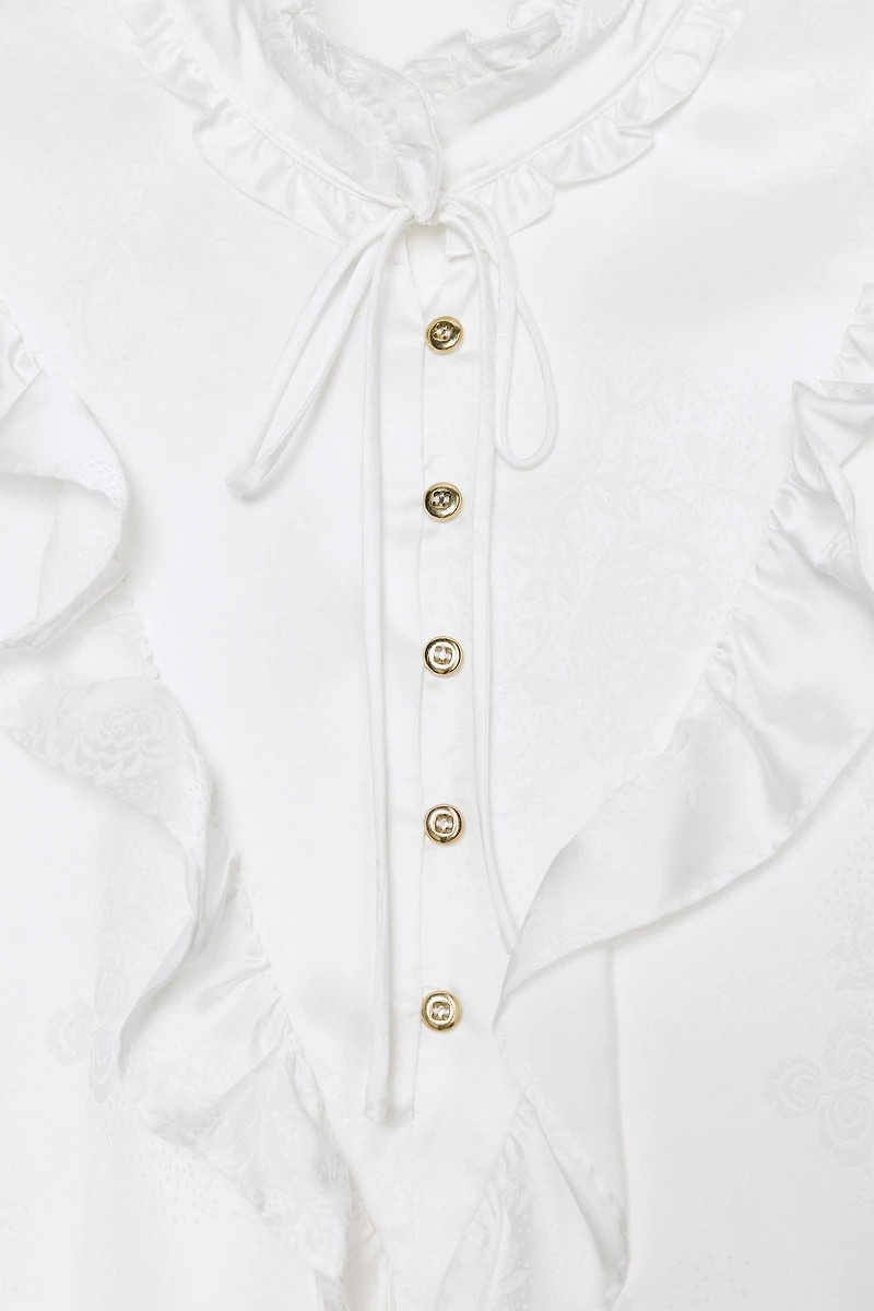 JACQUARD SATIN EFFECT BLOUSE
