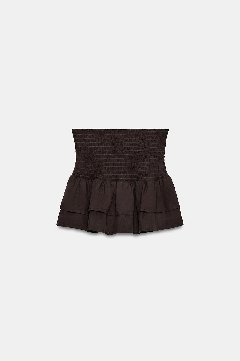 SMOCKED RUFFLE SHORTS
